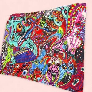 Psychedelic tapestry 4th tall 67 inches width Rage festival boho woman